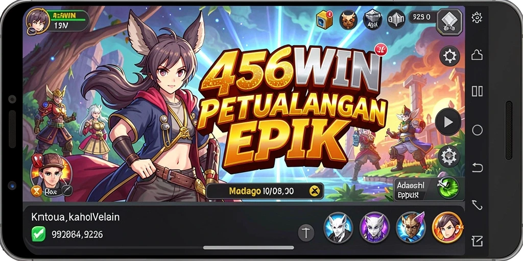 Screenshot game 456WIN menampilkan aksi pertarungan karakter anime.