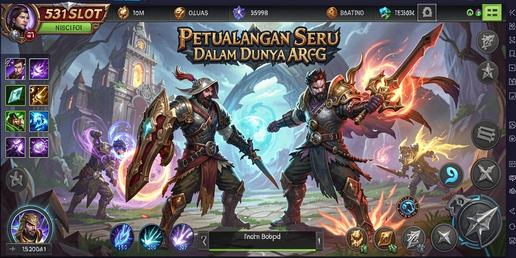 Tangkapan layar menunjukkan aksi epik dalam permainan ARPG 531SLOT.