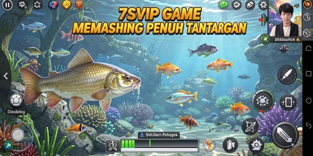 Tampilan gameplay menunjukkan momen menangkap ikan yang mendebarkan.