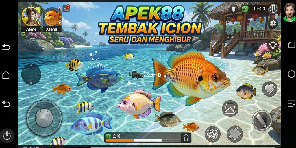 Gameplay seru APEK88 saat menangkap ikan di laut.
