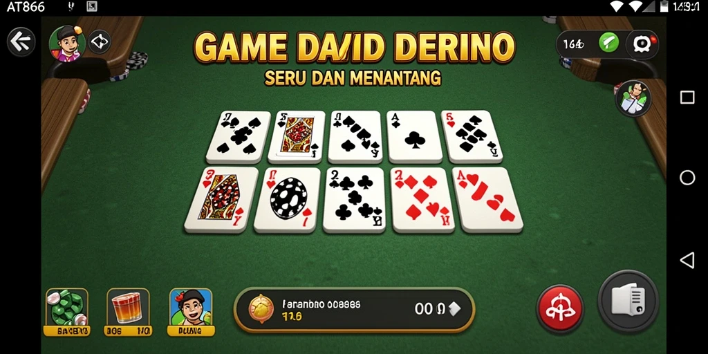 Screenshot gameplay AT866 yang menampilkan pengalaman bermain Domino yang seru.