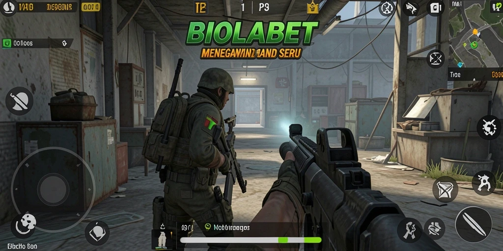 Tampilan gameplay seru dalam BIOLABET yang menggambarkan aksi menegangkan.
