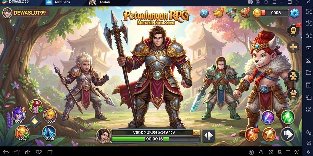 Tampilan gameplay seru dari DEWASLOT99 yang menampilkan pertarungan dan eksplorasi.