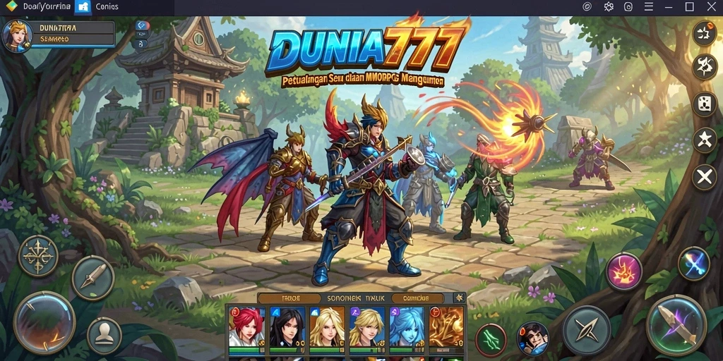 Tampilan permainan MMORPG DUNIA777 yang mengesankan.