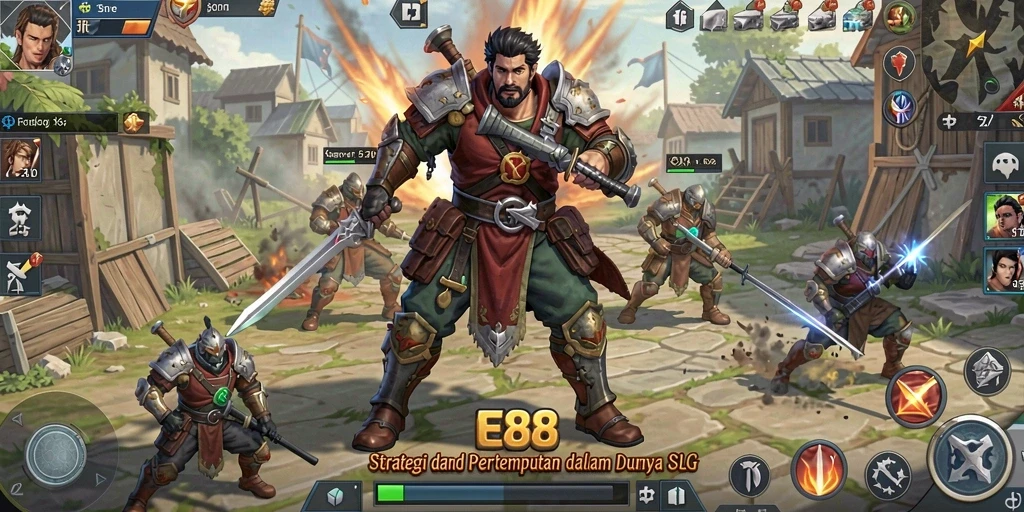 Screenshot gameplay E88 menampilkan strategi perang yang seru.