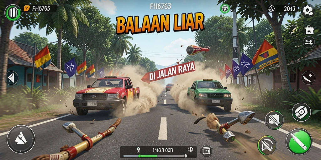 Gameplay FH6767 yang seru dan menegangkan di trek balapan.