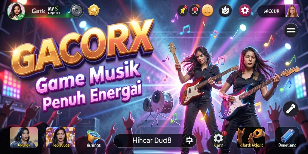 Gameplay interaktif GACORX dengan berbagai pilihan musik.