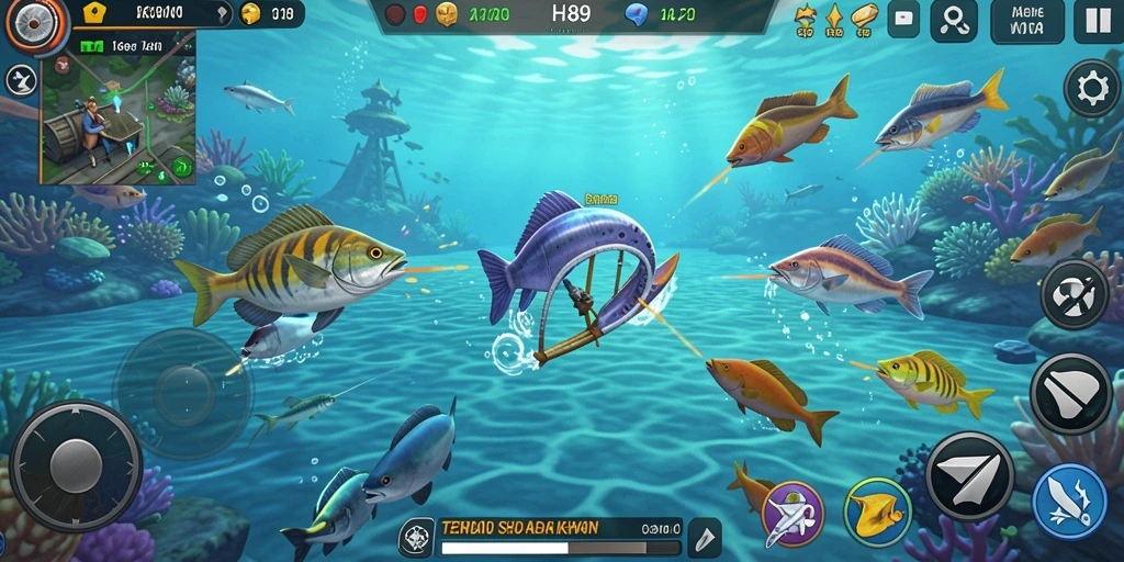 Tampilan gameplay H89 dengan aksi menembak ikan yang mendebarkan.
