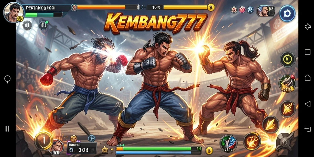 Screenshot KEMBANG777 menampilkan aksi seru dalam pertempuran Fighting.