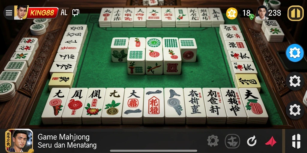 Screenshot KING88 menampilkan gameplay seru Mahjong yang penuh warna.