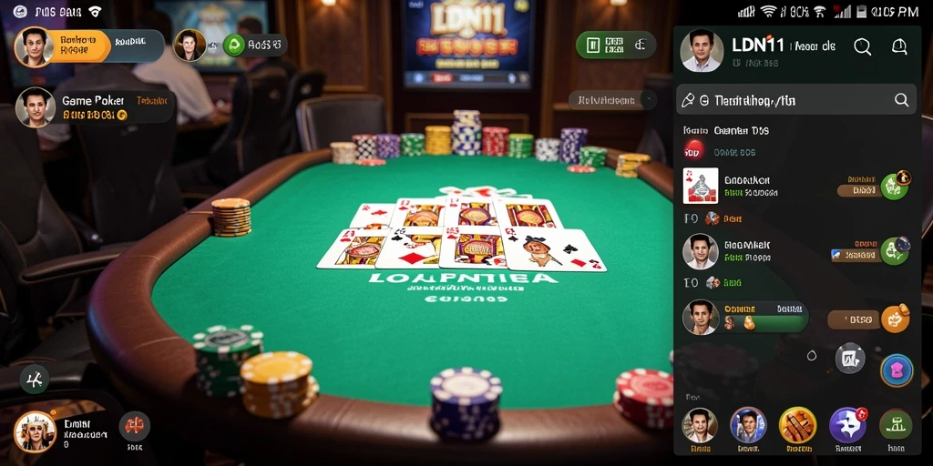 Screenshot LDN11 menampilkan gameplay poker yang mendebarkan.