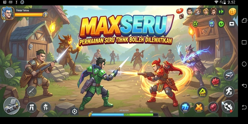 Tampilan gameplay utama MAXSERU dengan aksi seru dan grafis menarik.