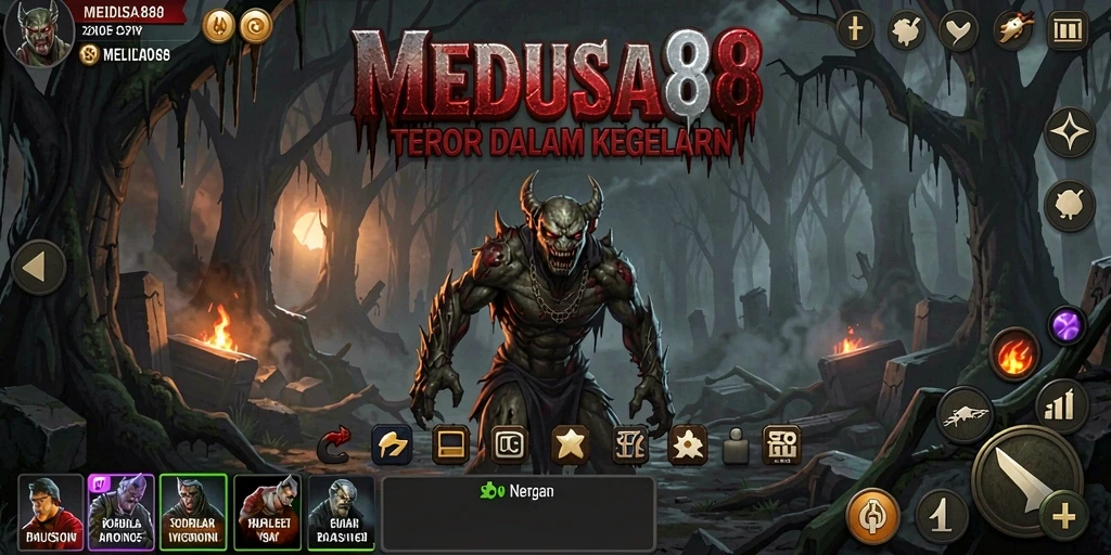 Gameplay menyeramkan dari MEDUSA88 menampilkan suasana Horror yang mencekam.