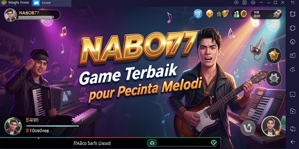 Screenshot gameplay NABOB77 menampilkan interaksi seru dengan musik.