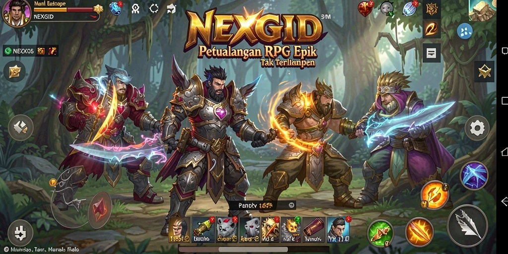 Tampilan gameplay NEXGID yang mendebarkan dalam dunia RPG.