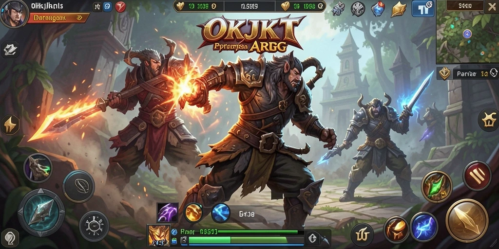 Tampilan antarmuka petualangan epik di gameplay OKJKT.