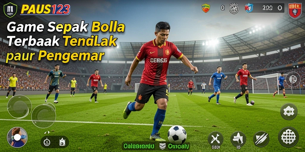 Screenshot gameplay dari game PAUS123 yang menampilkan aksi sepak bola seru.