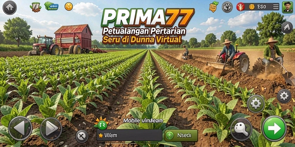 Tampilan menarik gameplay pertanian di PRIMA77.