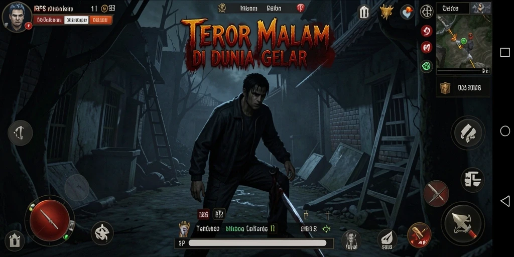 Screenshot utama RP8 menampilkan momen menegangkan di dalam kegelapan.