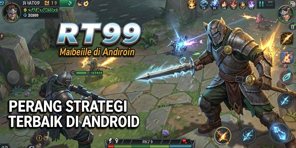 Screenshot utama RT99 menunjukkan pertempuran taktis dan strategi yang mendebarkan.