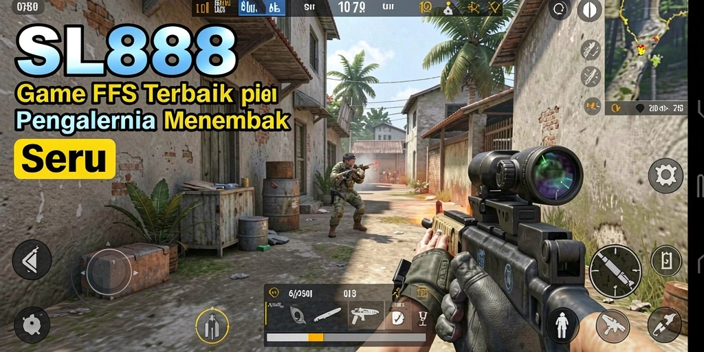 Tangkapan layar gameplay SL888 menampilkan aksi tembak-menembak yang intens.