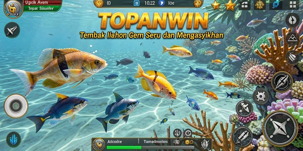 Tampilan gameplay seru Tembak Ikan di TOPANWIN.
