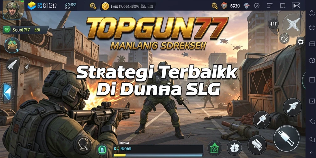 Tampilan gameplay mendalam di dunia SLG yang strategis.